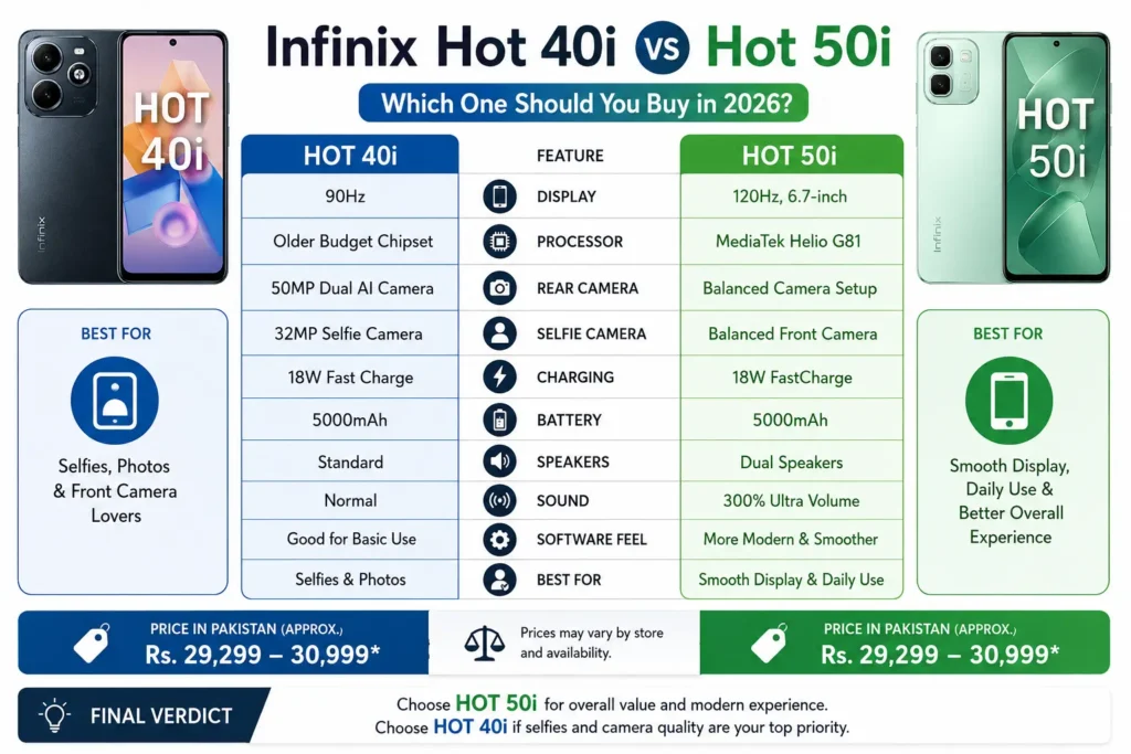 Infinix Hot 40i vs Hot 50i