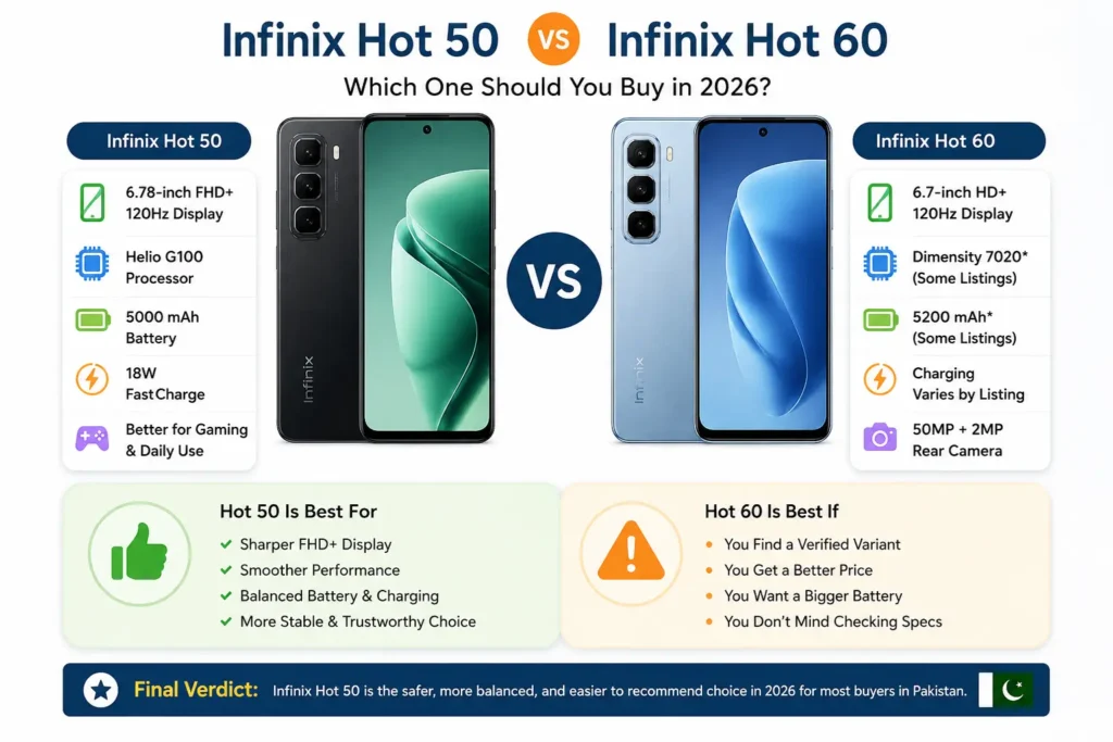 Infinix Hot 50 vs Hot 60