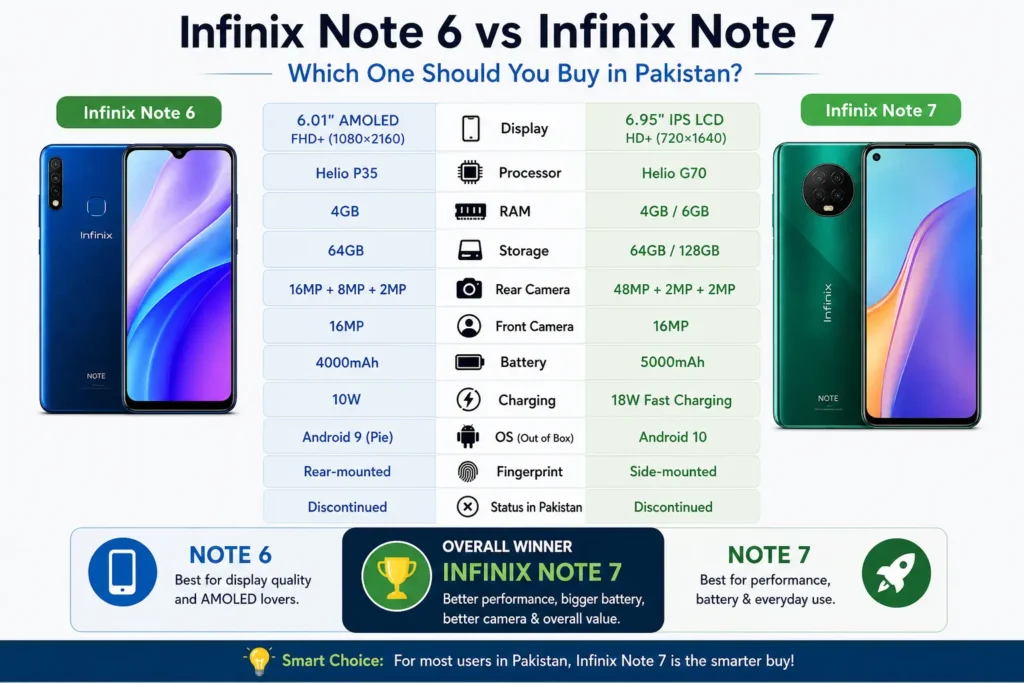 Infinix Note 6 vs Note 7